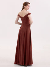 Robe Hors de l'épaule Pleine Longueur Mousseline terracotta