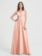 Dos Ouvert Mousseline Robes Avec Col En V Corail