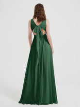 Dos Ouvert Mousseline Robes Avec Col En V Vert Foncé