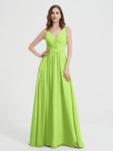 Dos Ouvert Mousseline Robes Avec Col En V Vert Citron