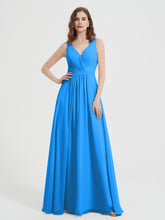 Dos Ouvert Mousseline Robes Avec Col En V Bleu Océan