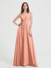 Dos Ouvert Mousseline Robes Avec Col En V Papaye
