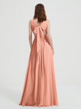 Dos Ouvert Mousseline Robes Avec Col En V Papaye