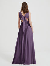 Dos Ouvert Mousseline Robes Avec Col En V Plum