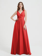 Dos Ouvert Mousseline Robes Avec Col En V Rouge