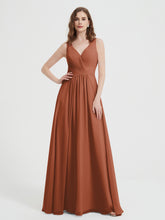 Dos Ouvert Mousseline Robes Avec Col En V Rouille