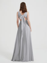 Dos Ouvert Mousseline Robes Avec Col En V Argent
