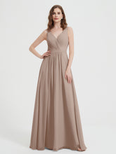Dos Ouvert Mousseline Robes Avec Col En V Taupe