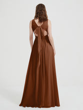 Dos Ouvert Mousseline Robes Avec Col En V terracotta