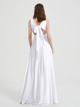 Dos Ouvert Mousseline Robes Avec Col En V Blanc