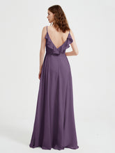 Spaghetti Bretelles Col En V Robes Avec Fente Plum