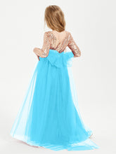 Robe Étincelante de Demoiselle d'Honneur Junior Top en Paillettes Piscine