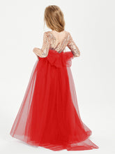 Robe Étincelante de Demoiselle d'Honneur Junior Top en Paillettes Rouge