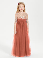 Robe Étincelante de Demoiselle d'Honneur Junior Top en Paillettes Rouille