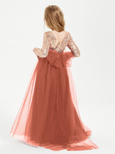 Robe Étincelante de Demoiselle d'Honneur Junior Top en Paillettes Rouille