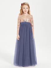 Robe Étincelante de Demoiselle d'Honneur Junior Top en Paillettes Orageux
