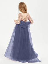 Robe Étincelante de Demoiselle d'Honneur Junior Top en Paillettes Orageux