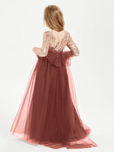 Robe Étincelante de Demoiselle d'Honneur Junior Top en Paillettes Terracotta