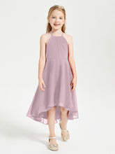 Junior Robes de Demoiselle d'Honneur Longueur de Mollet avec Jupe Asymétrique Dusk