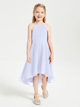 Junior Robes de Demoiselle d'Honneur Longueur de Mollet avec Jupe Asymétrique Lavande