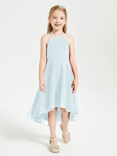Junior Robes de Demoiselle d'Honneur Longueur de Mollet avec Jupe Asymétrique Brume