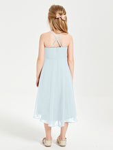 Junior Robes de Demoiselle d'Honneur Longueur de Mollet avec Jupe Asymétrique Brume