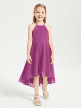 Junior Robes de Demoiselle d'Honneur Longueur de Mollet avec Jupe Asymétrique Orchidee
