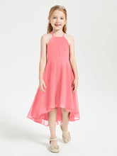 Junior Robes de Demoiselle d'Honneur Longueur de Mollet avec Jupe Asymétrique Pastèque