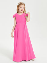 Robe de Demoiselle d'Honneur Junior en Mousseline Délicate Azalée