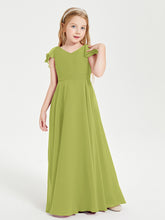 Robe de Demoiselle d'Honneur Junior en Mousseline Délicate Trèfle