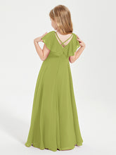 Robe de Demoiselle d'Honneur Junior en Mousseline Délicate Trèfle