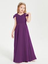 Robe de Demoiselle d'Honneur Junior en Mousseline Délicate Raisin