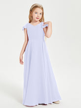 Robe de Demoiselle d'Honneur Junior en Mousseline Délicate Lavande