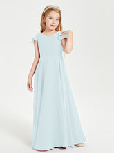 Robe de Demoiselle d'Honneur Junior en Mousseline Délicate Brume