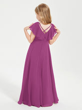 Robe de Demoiselle d'Honneur Junior en Mousseline Délicate Orchidee