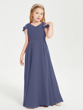 Robe de Demoiselle d'Honneur Junior en Mousseline Délicate Orageux