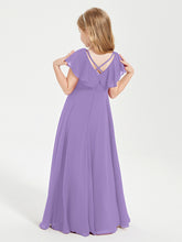 Robe de Demoiselle d'Honneur Junior en Mousseline Délicate Tahiti