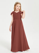 Robe de Demoiselle d'Honneur Junior en Mousseline Délicate Terracotta