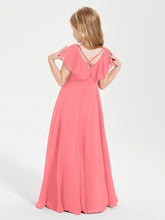 Robe de Demoiselle d'Honneur Junior en Mousseline Délicate Pastèque