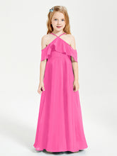 Robes de Demoiselle d'Honneur Junior Longues à Hors de l'Épaule Azalée