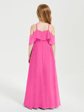 Robes de Demoiselle d'Honneur Junior Longues à Hors de l'Épaule Azalée