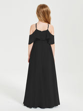Robes de Demoiselle d'Honneur Junior Longues à Hors de l'Épaule Noir