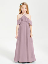 Robes de Demoiselle d'Honneur Junior Longues à Hors de l'Épaule Dusk