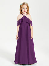 Robes de Demoiselle d'Honneur Junior Longues à Hors de l'Épaule Raisin