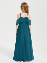 Robes de Demoiselle d'Honneur Junior Longues à Hors de l'Épaule Bleu Encre