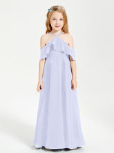 Robes de Demoiselle d'Honneur Junior Longues à Hors de l'Épaule Lavande