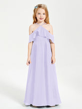 Robes de Demoiselle d'Honneur Junior Longues à Hors de l'Épaule Lilas