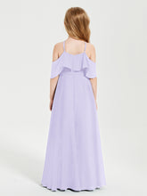 Robes de Demoiselle d'Honneur Junior Longues à Hors de l'Épaule Lilas