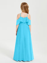 Robes de Demoiselle d'Honneur Junior Longues à Hors de l'Épaule Piscine