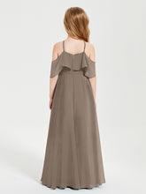Robes de Demoiselle d'Honneur Junior Longues à Hors de l'Épaule Taupe